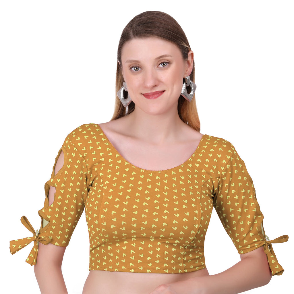 Vamika Hosiery Gold Half Sleeves Blouse