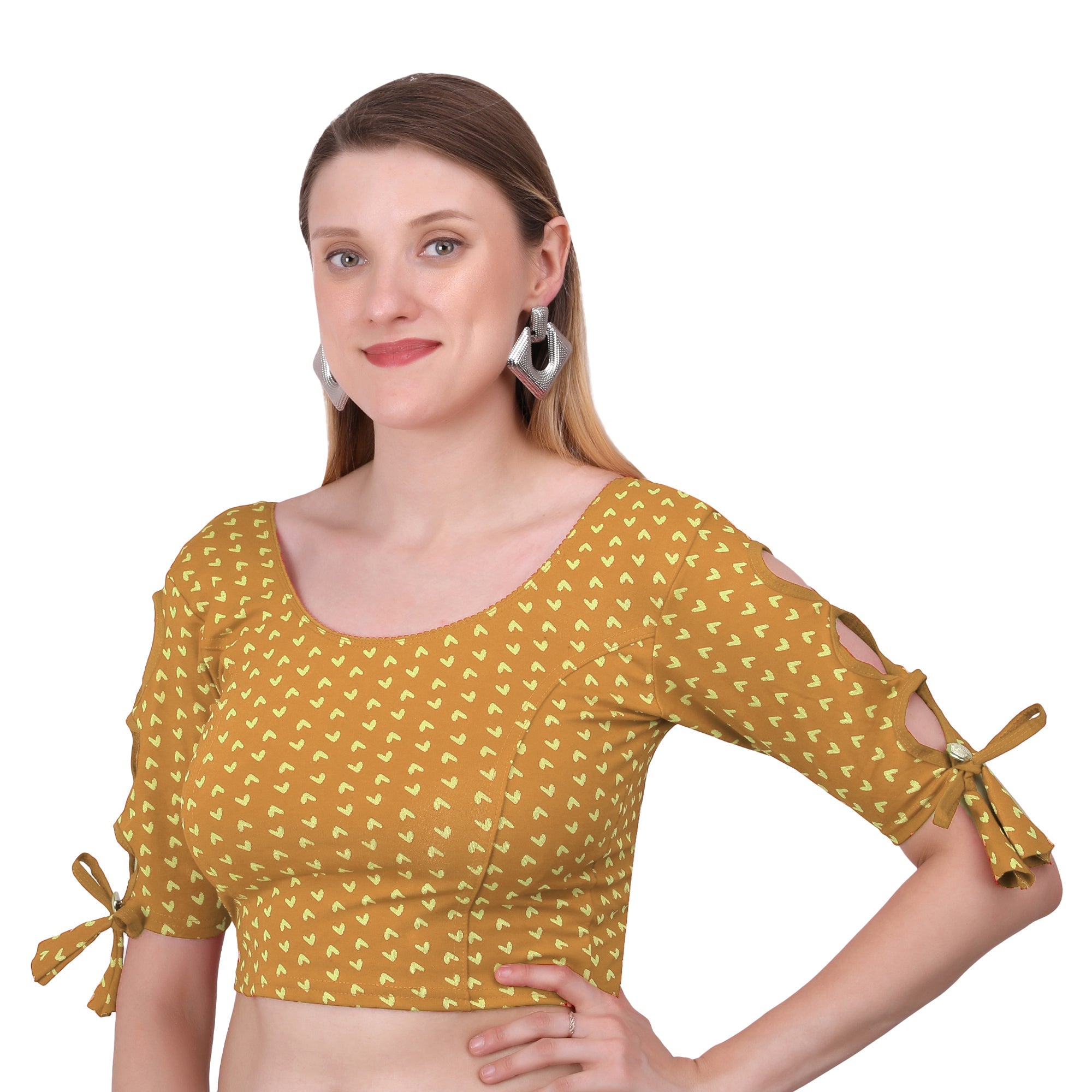 Vamika Hosiery Gold Half Sleeves Blouse