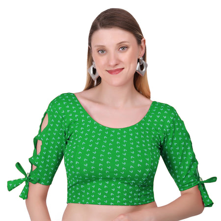 Vamika Hosiery Green Half Sleeves Blouse