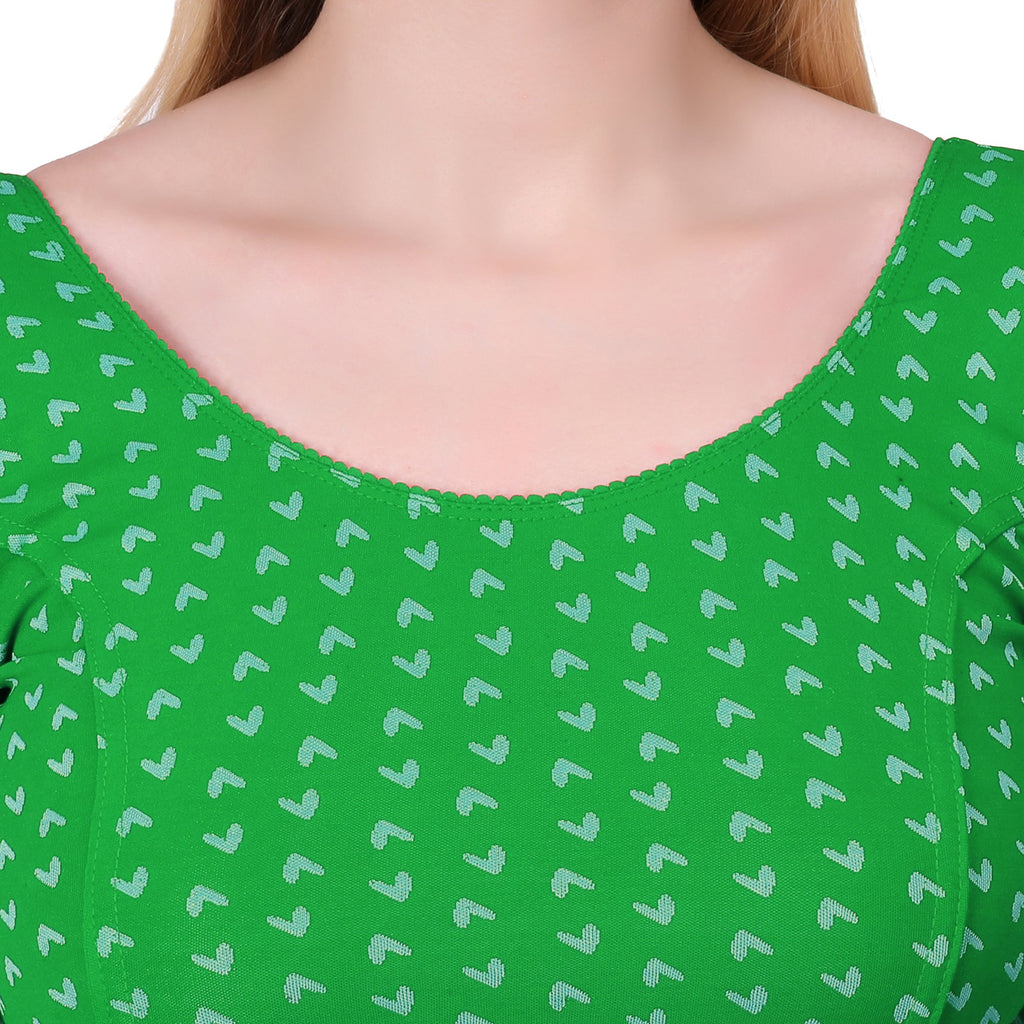 Vamika Hosiery Green Half Sleeves Blouse