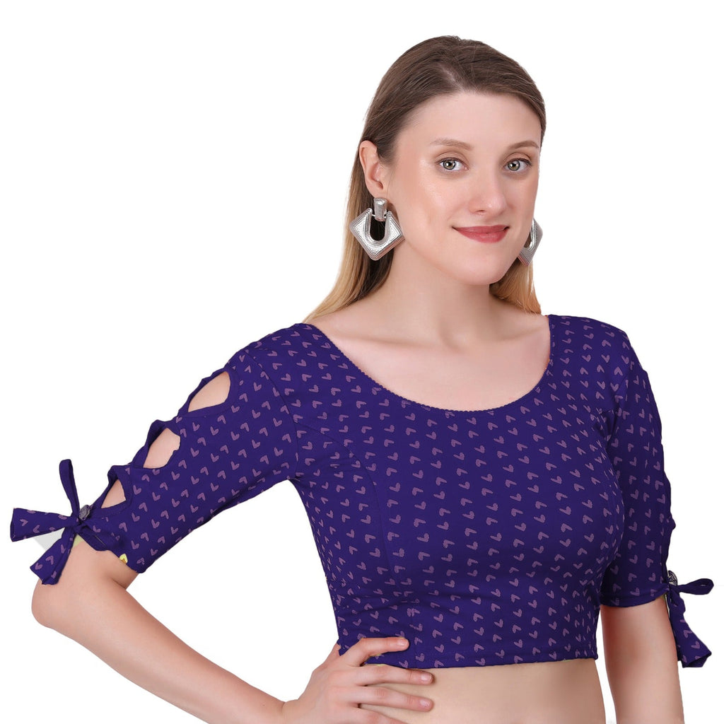 Vamika Hosiery Navy Blue Half Sleeves Blouse
