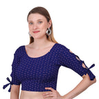 Vamika Hosiery Navy Blue Half Sleeves Blouse