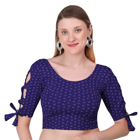 Vamika Hosiery Navy Blue Half Sleeves Blouse