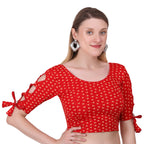 Vamika Hosiery Red Half Sleeves Blouse