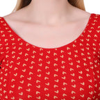 Vamika Hosiery Red Half Sleeves Blouse