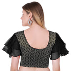 Vamika Hosiery Black Butterfly Frill Sleeves Blouse