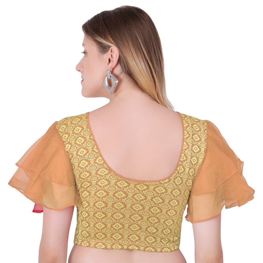 Vamika Hosiery Light Brown Butterfly Frill Sleeves Blouse