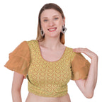 Vamika Hosiery Light Brown Butterfly Frill Sleeves Blouse