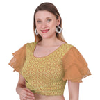 Vamika Hosiery Light Brown Butterfly Frill Sleeves Blouse