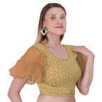 Vamika Hosiery Light Brown Butterfly Frill Sleeves Blouse