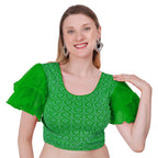 Vamika Hosiery Green Butterfly Frill Sleeves Blouse