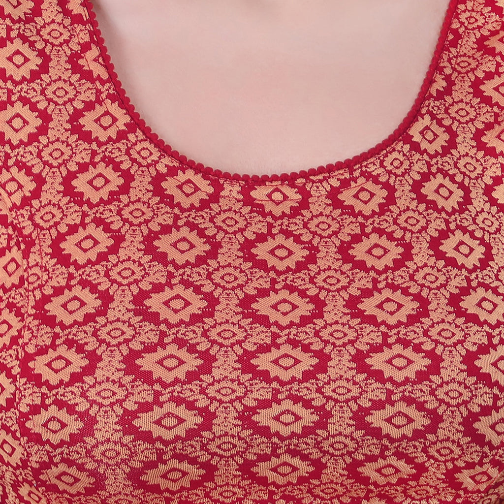 Vamika Hosiery Maroon Butterfly Frill Sleeves Blouse
