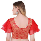 Vamika Hosiery Red Butterfly Frill Sleeves Blouse
