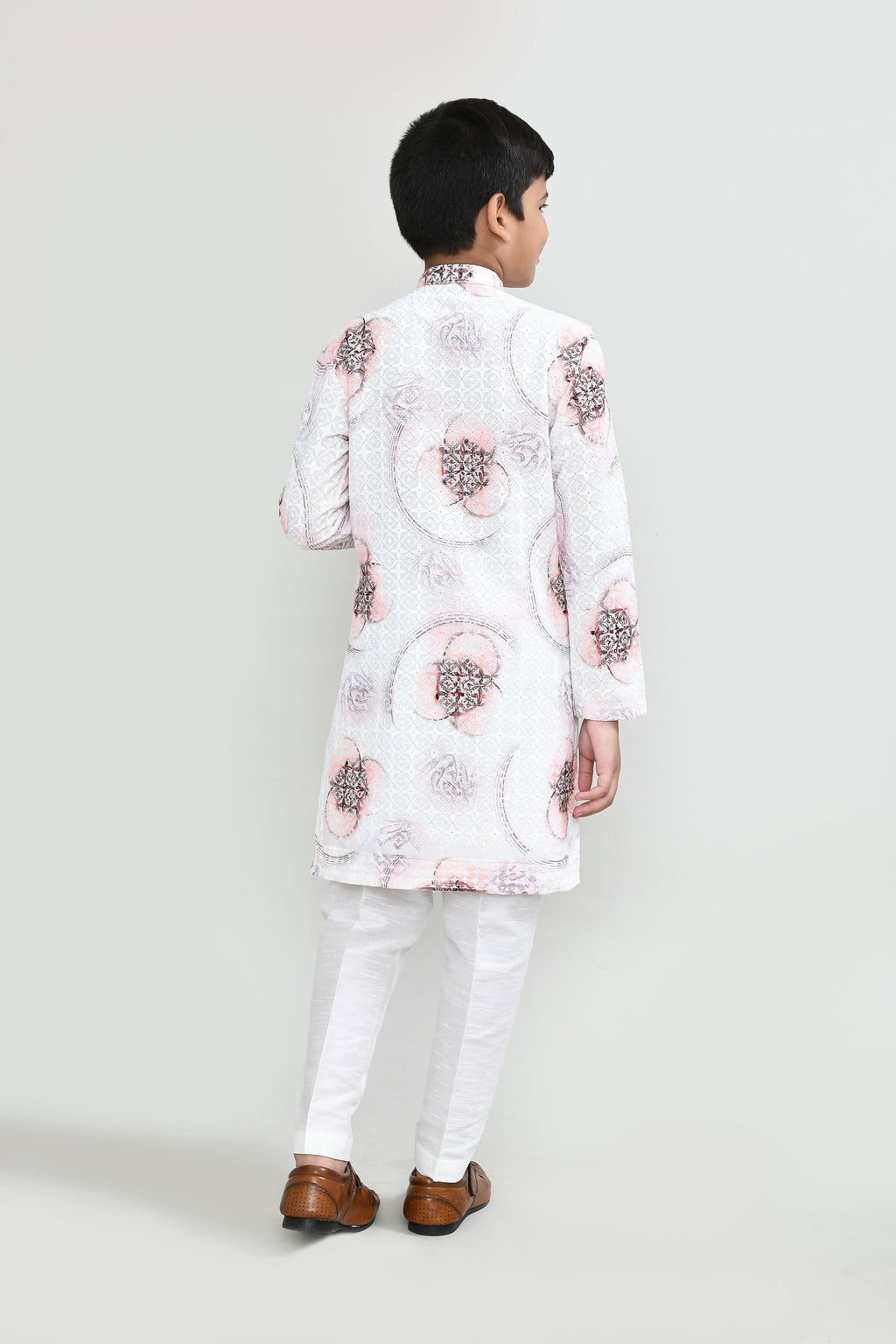 Joban Fashion Cotton White Kurta With Straight Fit Pant