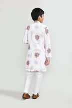 Joban Fashion Cotton White Kurta With Straight Fit Pant