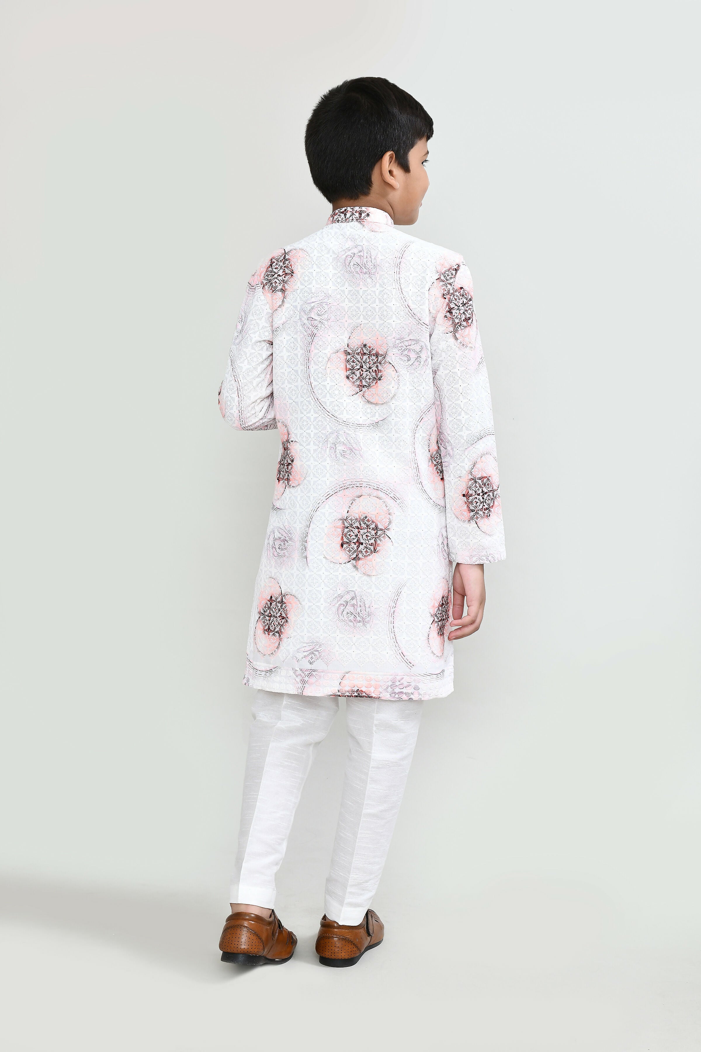 Joban Fashion Cotton White Kurta With Straight Fit Pant