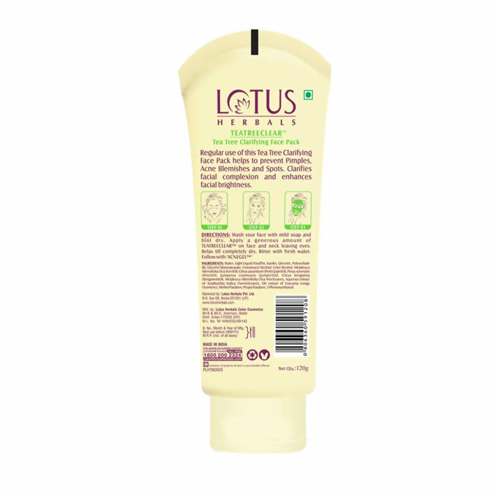 Lotus Herbals Teatreeclear Tea Tree Clarifying Face Pack - Distacart