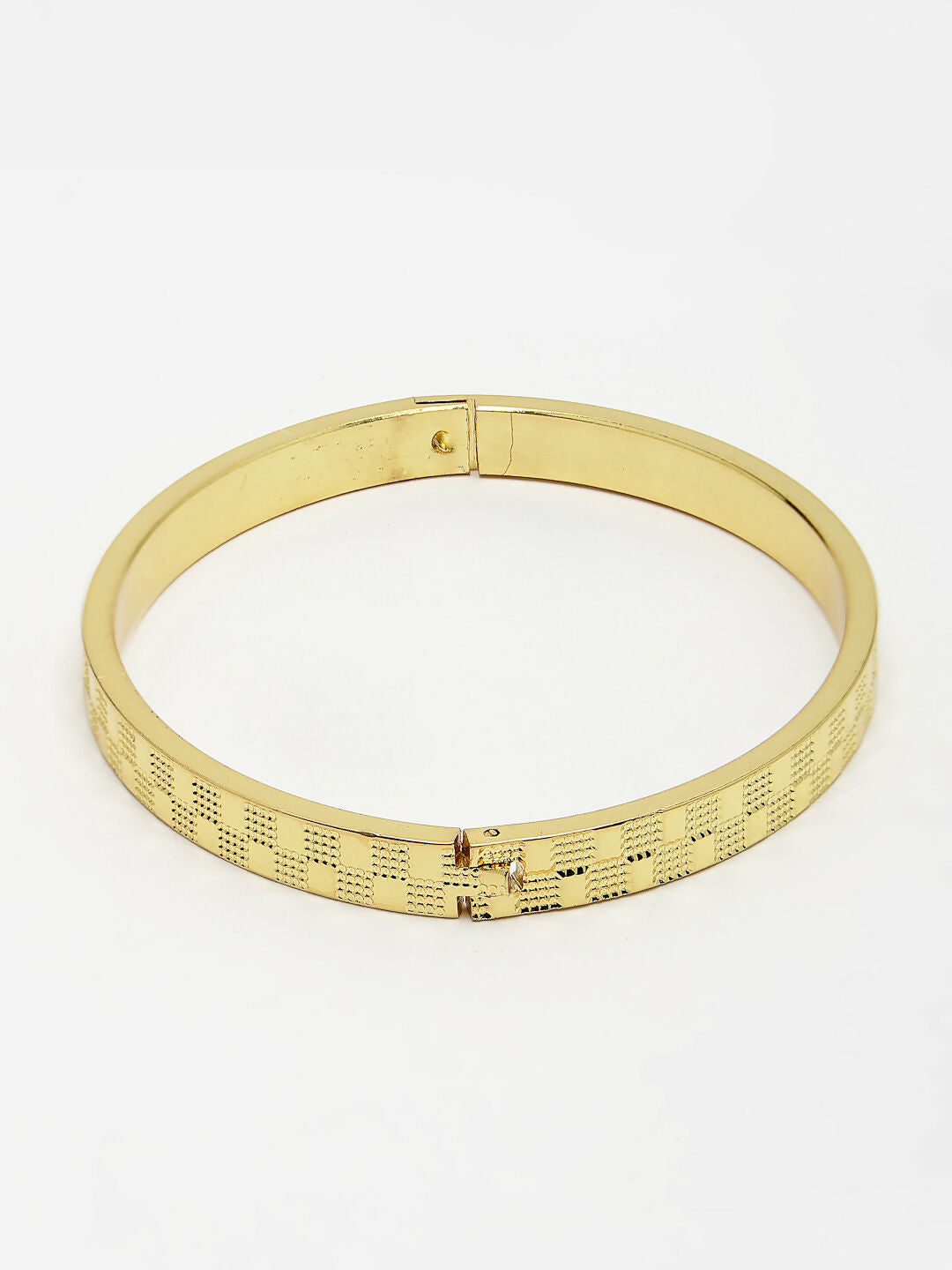 NVR Men's Set of 2 Gold & Black Rhodium-Plated Stainless Steel Kada Bracelet - Distacart