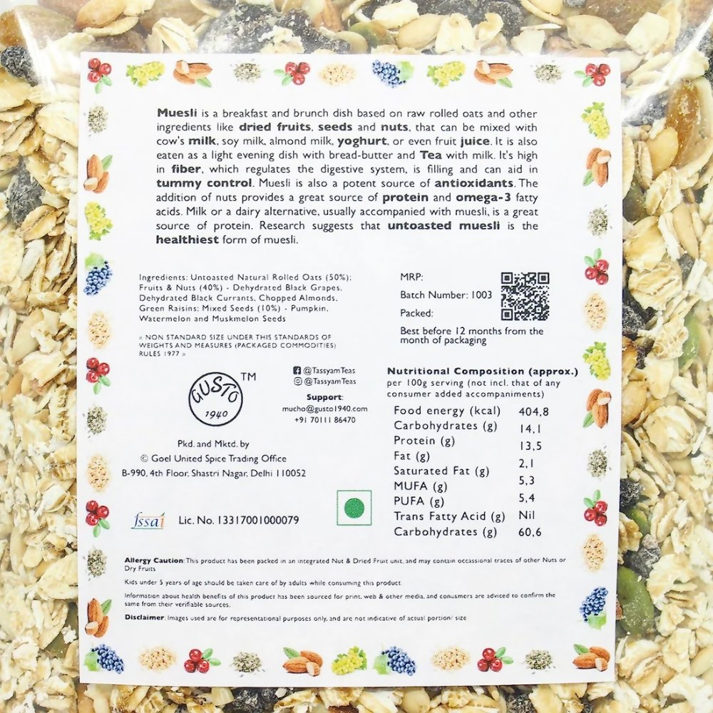 Tassyam Organics Super Fruit Muesli - Distacart