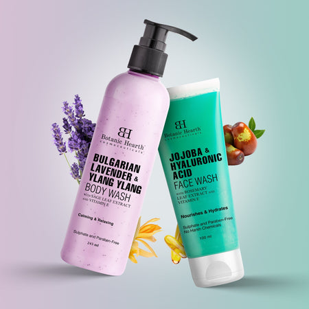 Botanic Hearth Hyaluronic Face Wash with Lavender Body Wash