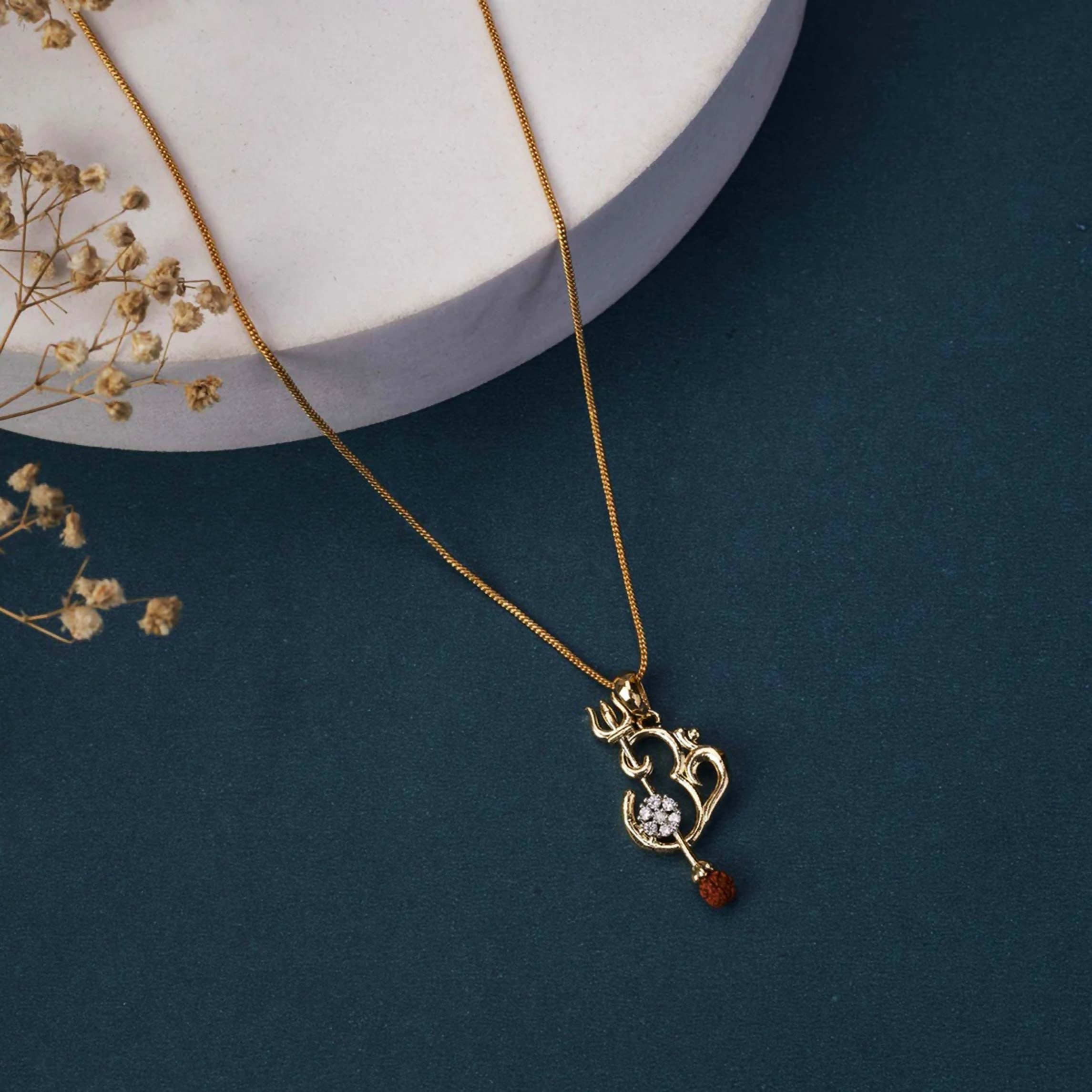 Joban Fashion Women Gold Om Namah Shivaye Gold Plated Locket Set - Distacart