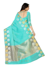 Mimosa Women's Turquoise Blue Kanchipuram Cotton Saree - Distacart