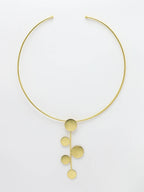 NVR Women Gold-Polished Circular Choker Necklace