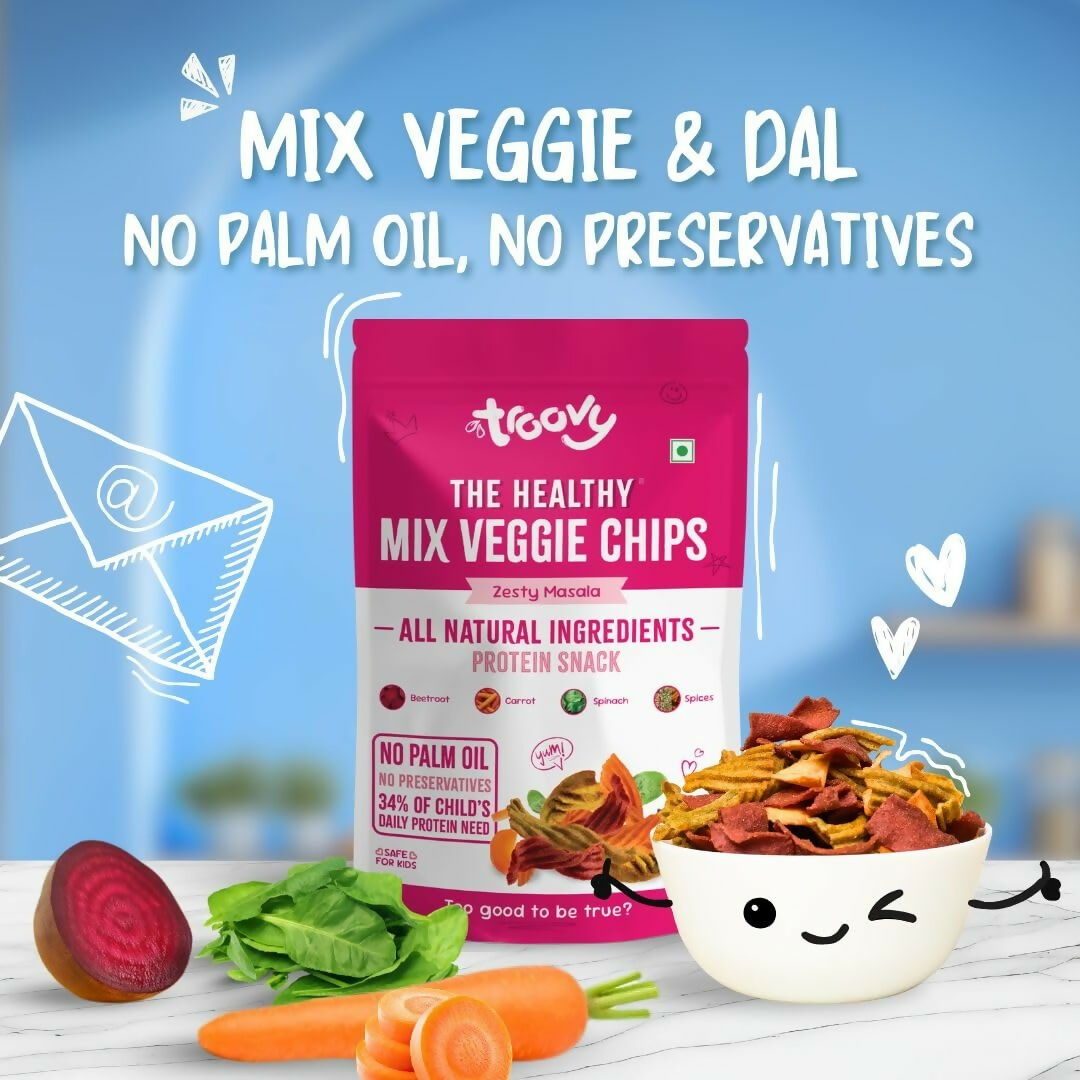 Troovy Healthy Masala Vegetable Chips Tasty & High Protein Snacks - Distacart