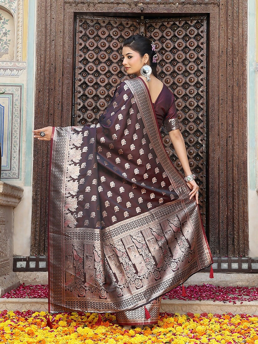 Shree Shyam Fashion Red Silk Saree - Distacart