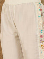 Joban Fashion Women Off-White Roman Silk Embroidered Stitched Kurta Set - Distacart