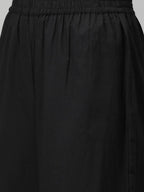 Yufta Women Black & Golden Solid Kurta with Palazzo & Dupatta
