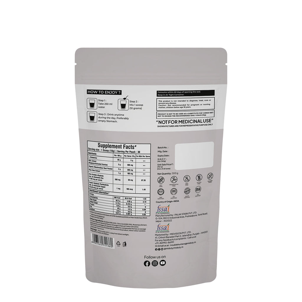 Miduty by Palak Notes Leaky Gut Powder - Distacart