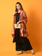 Myshka Women's Black Solid Anarkali Party Kurta Set With Printed Dupatta