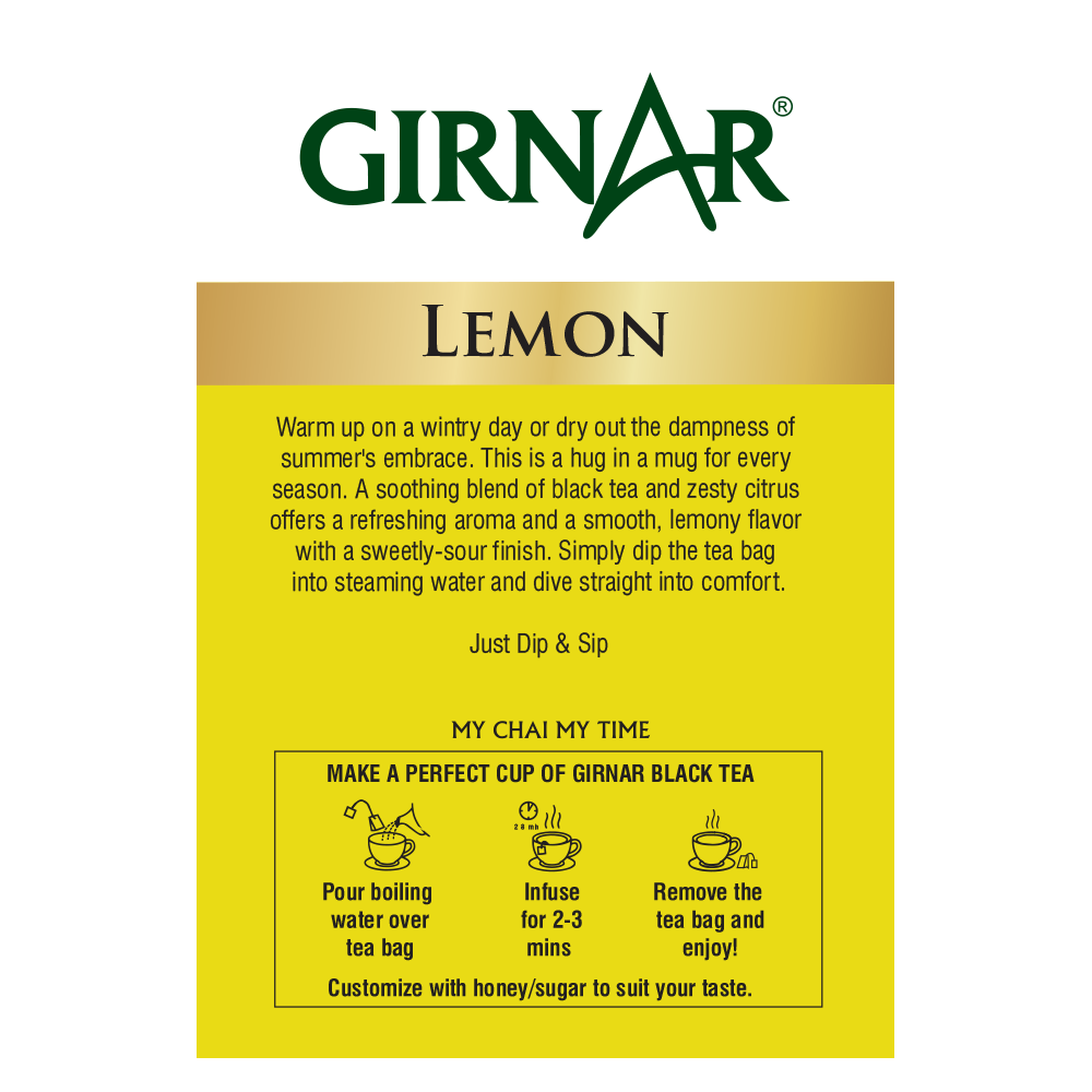 Girnar Black Tea Bags - Lemon - Distacart