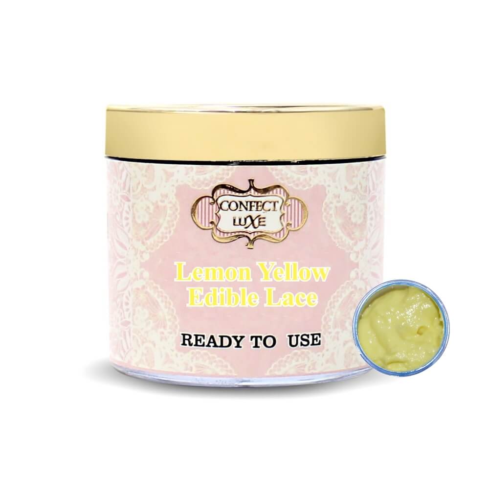 confect lemon yellow edible lace 100 gms