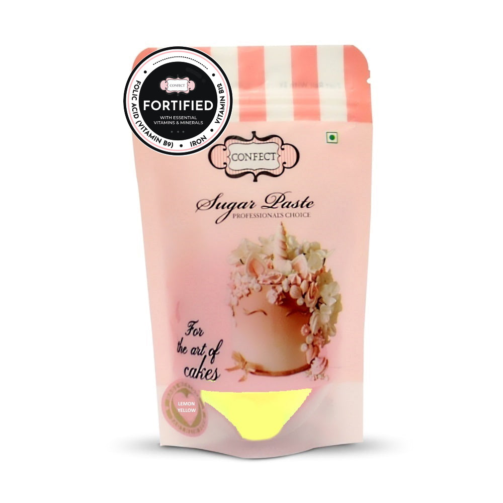 confect lemon yellow nutritional sugarpaste 250 gms