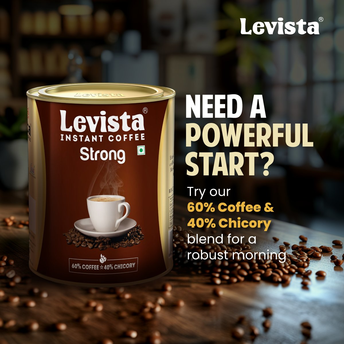 Levista Strong Coffee Can 60:40 - Distacart