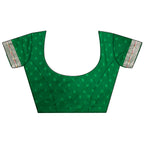 Joban Fashion Green Peacock & Floral Motifs Soft Silk Kanchipuram Saree - Distacart