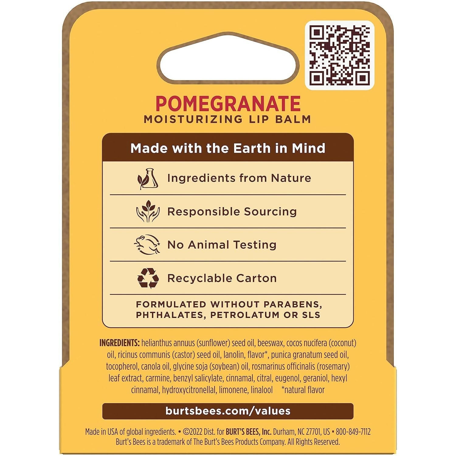 Burt's Bees Pomegranate Moisturizing Lip Balm