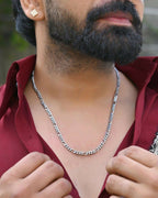 VOJ Silver Plated Cuban Link Chain