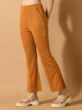 Myshka Women's Mustard Flared Party Trouser