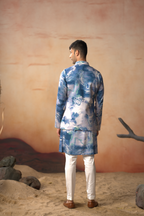 Marble Print Cotton Nehru Jacket Set by Hilo Design