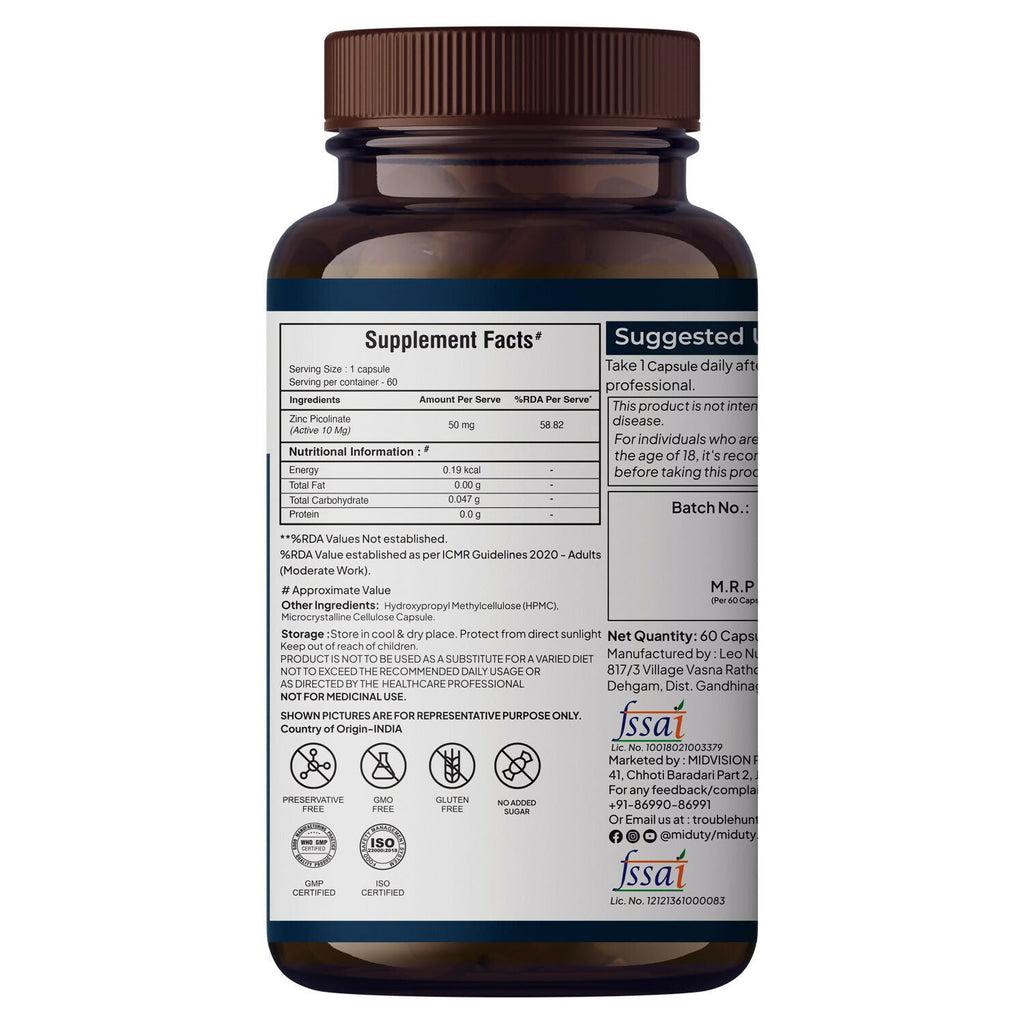 Miduty Zinc Picolinate Capsules