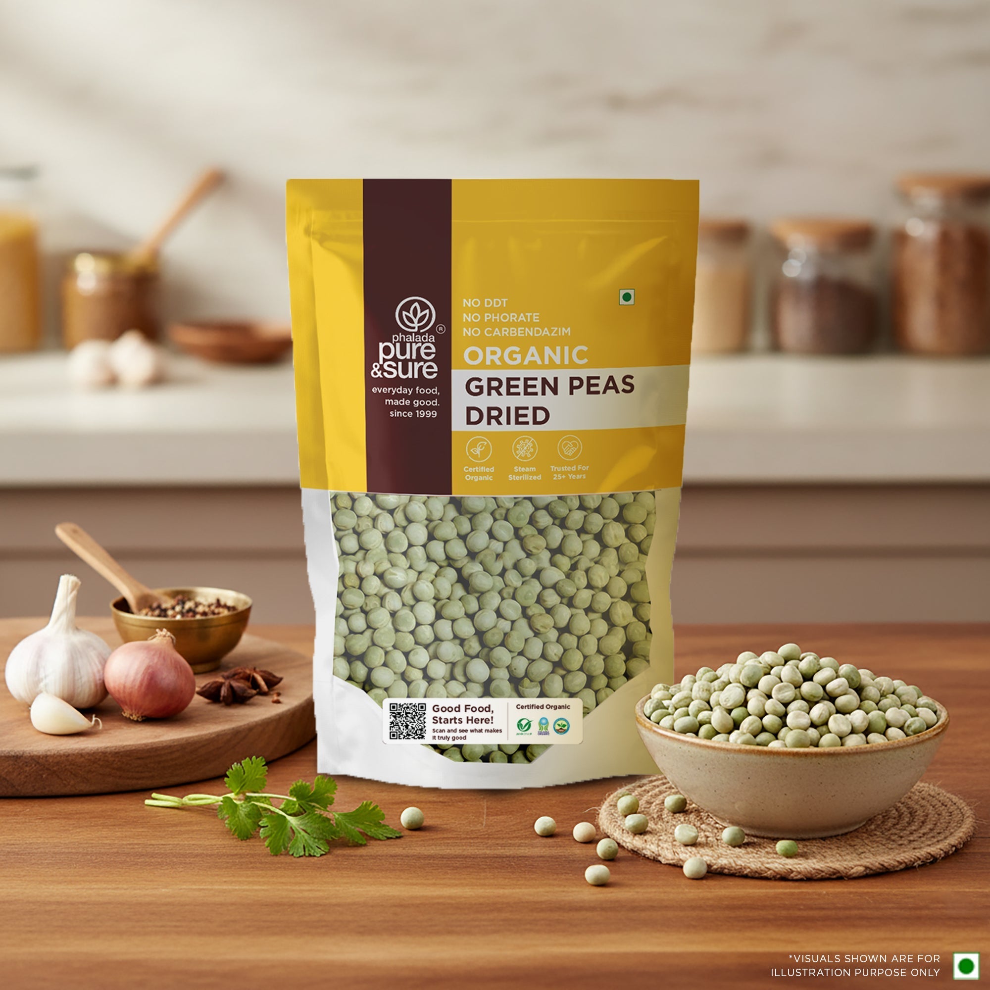 Pure & Sure Organic Green Peas Dried - Distacart