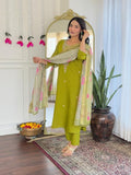 The52 Women's Viscose Embroidery work Straight Kurta with Pant and Dupatta Set - Distacart