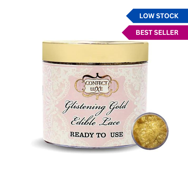 confect glistening gold edible lace br b 100 gms b
