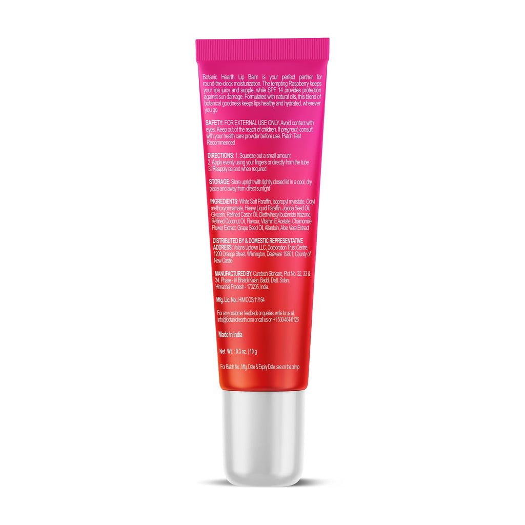 Botanic Hearth Raspberry SPF Lip Balm with Jojoba Oil, Vitamin E & Allantoin