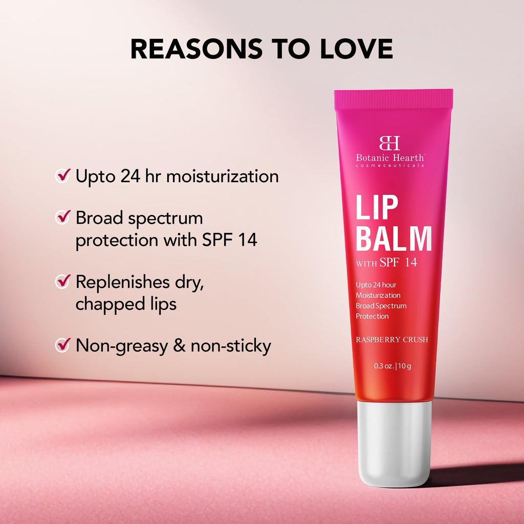 Botanic Hearth Raspberry SPF Lip Balm with Jojoba Oil, Vitamin E & Allantoin
