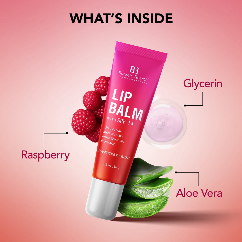 Botanic Hearth Raspberry SPF Lip Balm with Jojoba Oil, Vitamin E & Allantoin