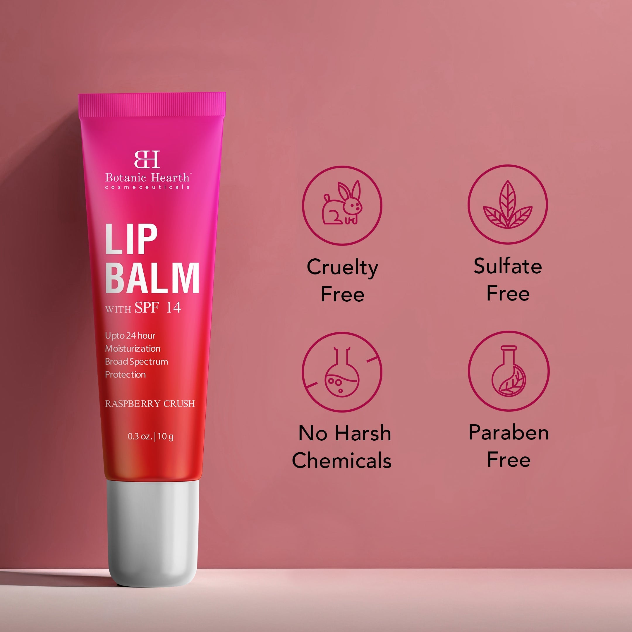 Botanic Hearth Raspberry SPF Lip Balm with Jojoba Oil, Vitamin E & Allantoin